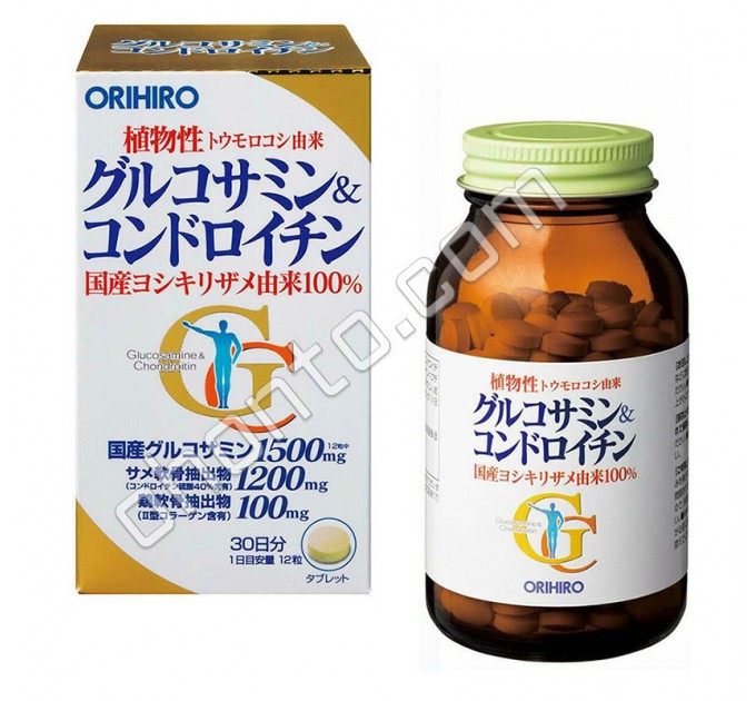 Orihiro  Глюкозамин и Хондроитин для здоровья суставов, на 30 дней