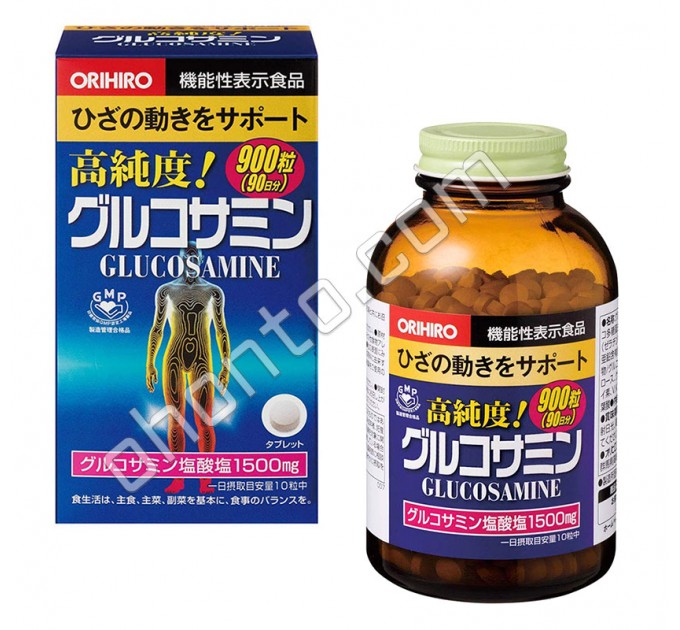 Orihiro Глюкозaмин для здоровья суставов и хрящей, на 90 дней