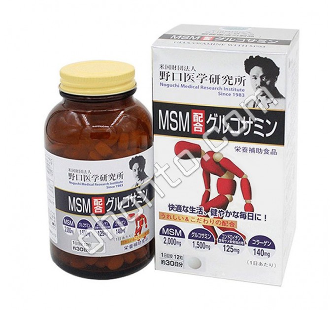 Noguchi MSM для суставов, связок, хрящей, кожи (глюкозамин + хондроитин + коллаген), на 30 дней
